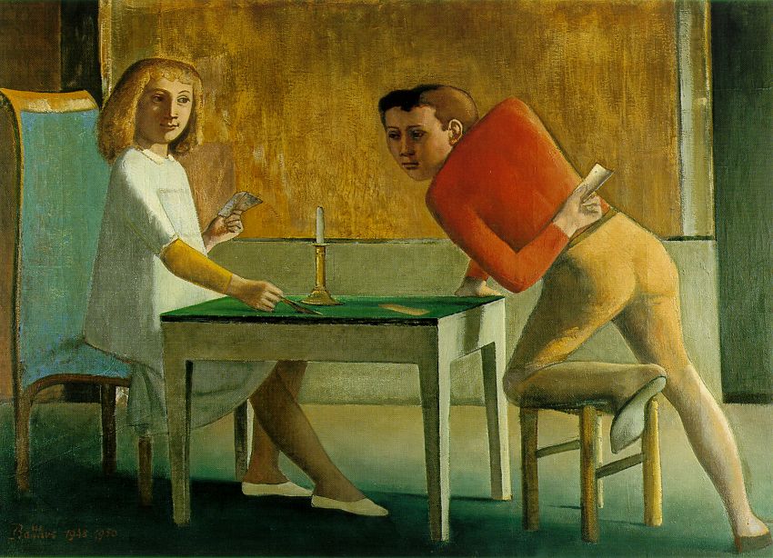 The Game Of Cards by Balthus (Balthasar Klossowski), c.1948